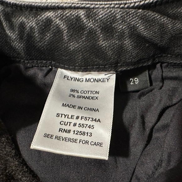 Flying Monkey Black High Rise Straight Leg Ripped Distressed Jeans - Picture 15 of 15